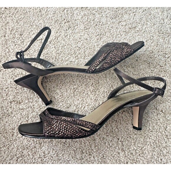 Caparros Brown Sequin Strappy Heels Womens Size 9.5 - Picture 1 of 6